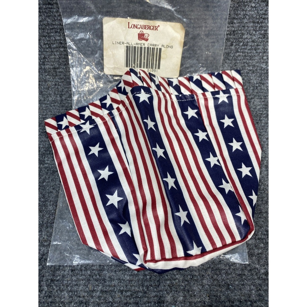 Longaberger Basket Liner All American Carry Along 1995 Stars Stripes NOS 21091